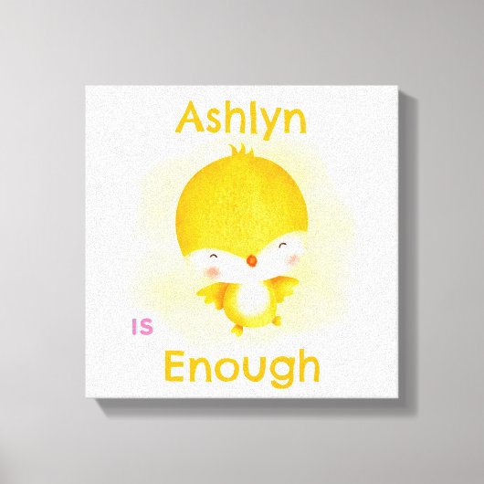 お子さまの個性に応じたアファメーション | 十分な黄色の鳥 キャンバスプリント (正面)