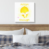 お子さまの個性に応じた子供向けアファメーション | 十分な黄色の鳥 キャンバスプリント (インサイチュ (寝室))