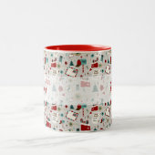 お子さまの名前入りのサンタへのクリスマスレター ツートーンマグカップ (中央)