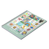 お子さまの絵がコラージュになった特別なノートブック 子供の20枚の絵 ノートブック (左側)