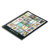 お子さまの絵がコラージュになった特別なノート ノートブック (左側)