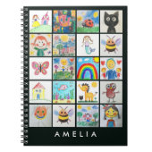 お子さまの絵がコラージュになった特別なノート ノートブック (正面)