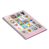 お子さまの絵を大切な宝物に変える20枚の絵の コラージュノート ノートブック (右側)