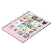 お子さまの絵を大切な宝物に変える20枚の絵の コラージュノート ノートブック (左側)