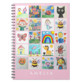 お子さまの絵を大切な宝物に変える20枚の絵の コラージュノート ノートブック (正面)