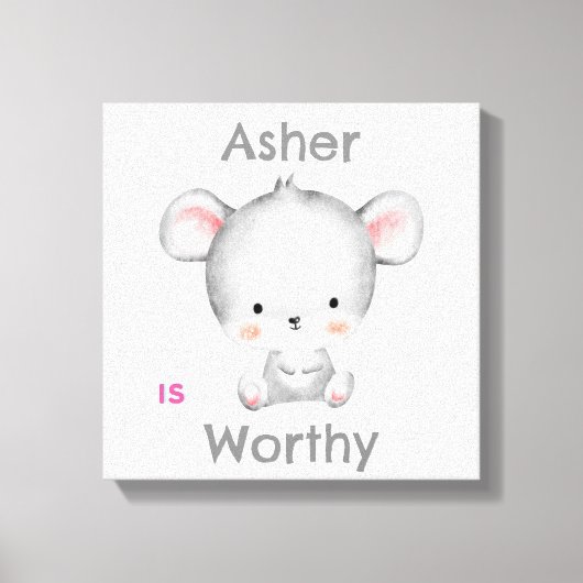 お子さまの肯定デコ | グレーマウス キャンバスプリント (正面)