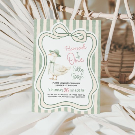 お子さまの1歳の誕生日におすすめのシリ―・グースのバースデー・インビテーション 招待状