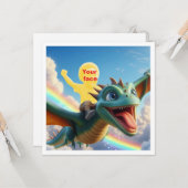 お子さんがドラゴンに乗って飛んでる、ドラゴンカード カード (正面/裏面インサイチュ)
