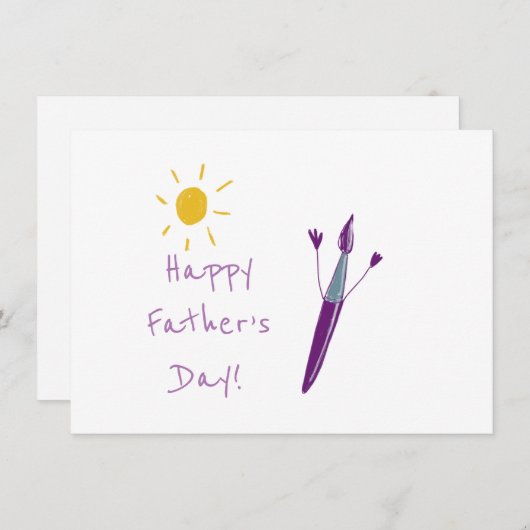 お子さんのアートワーク父の日 シーズンカード (正面/裏面)