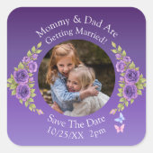 お子さんの写真 ママとパパが結婚します スクエアシール (正面)