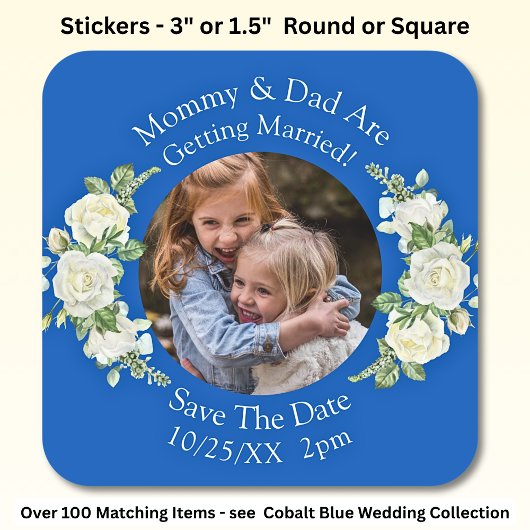 お子さんの写真 ママとパパが結婚します スクエアシール