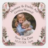 お子さんの写真 ママとパパが結婚します スクエアシール (正面)