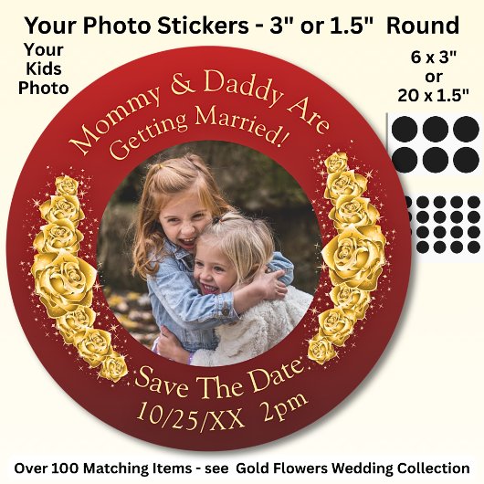 お子さんの写真 ママとパパの結婚式 ラウンドシール
