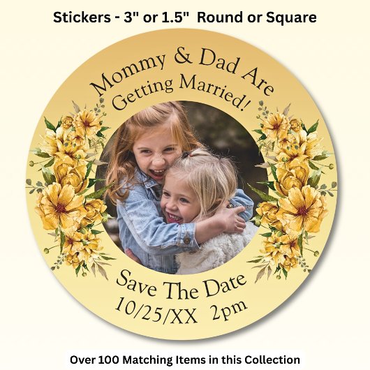 お子さんの写真 ママ パパ 結婚します ラウンドシール