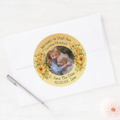 お子さんの写真 ママ パパ 結婚します ラウンドシール (封筒)