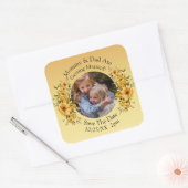 お子さんの写真 ママ パパ 結婚式 スクエアシール (封筒)