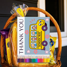 お子さんまたはご家族の名前からのスクールバス運転手カード サンキューカード