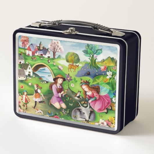 お子さん動物飼育金属弁当箱 メタルランチボックス (正面)