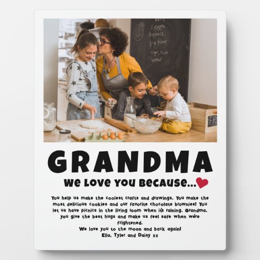 お子さパーソナライズされたんからのおばあちゃん写真ギフト フォトプラーク (正面)