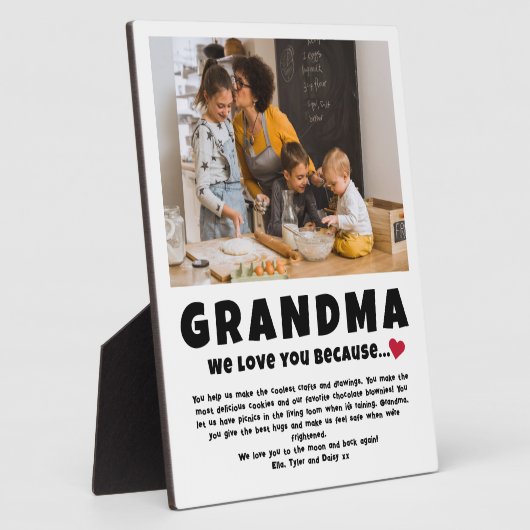 お子さパーソナライズされたんからのおばあちゃん写真ギフト フォトプラーク (側面)