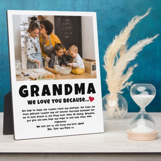 お子さパーソナライズされたんからのおばあちゃん写真ギフト フォトプラーク (側面)