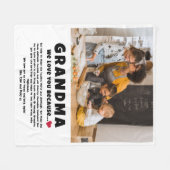 お子さパーソナライズされたんからのおばあちゃん写真ギフト フリースブランケット (正面(横))