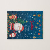 お子パーソナライズされた様のサンタクリスマス ジグソーパズル (横)