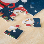 お子パーソナライズされた様のサンタクリスマス ジグソーパズル (側面)
