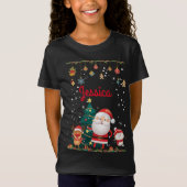 お子パーソナライズされた様のサンタクリスマス Tシャツ (正面)