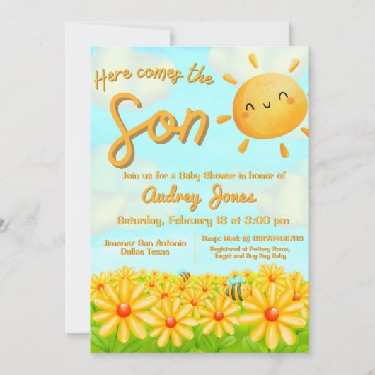 お子様がやってきます 招待状 (正面)