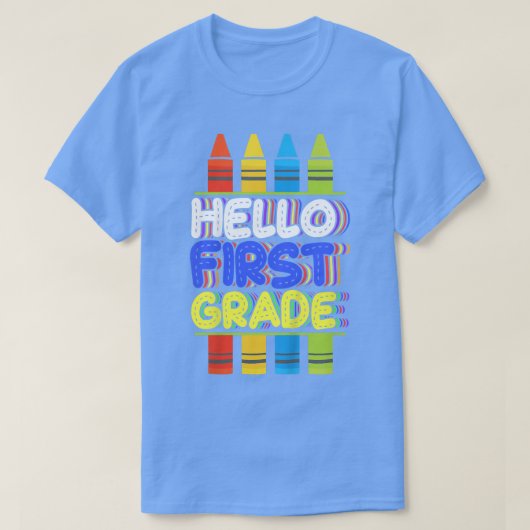 お子様こんにちは1年生バイ幼稚園ファーストダ Tシャツ (デザイン正面)