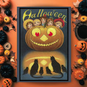 お子様とカスタム ハロウィン かぼちゃ ヴィンテージ シーズンカード