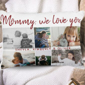 お子様と家族のお母さん6フォトコラージュ アクセントクッション