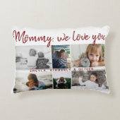 お子様と家族のお母さん6フォトコラージュ アクセントクッション (正面)