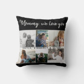 お子様と家族のお母さん6フォトコラージュ クッション (正面)
