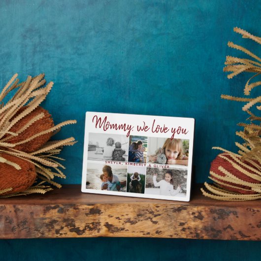 お子様と家族のお母さん6フォトコラージュ フォトプラーク (側面)