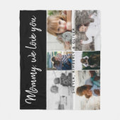 お子様と家族のお母さん6フォトコラージュ フリースブランケット (正面)