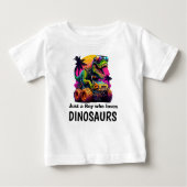 お子様にぴったりの恐竜Tシャツ ベビーTシャツ (正面)