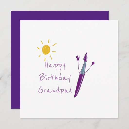 お子様のおじいちゃんのアートワーク シーズンカード (正面/裏面)