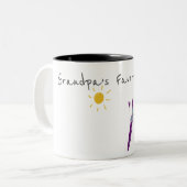 お子様のおじいちゃんのアートワーク ツートーンマグカップ (正面左)