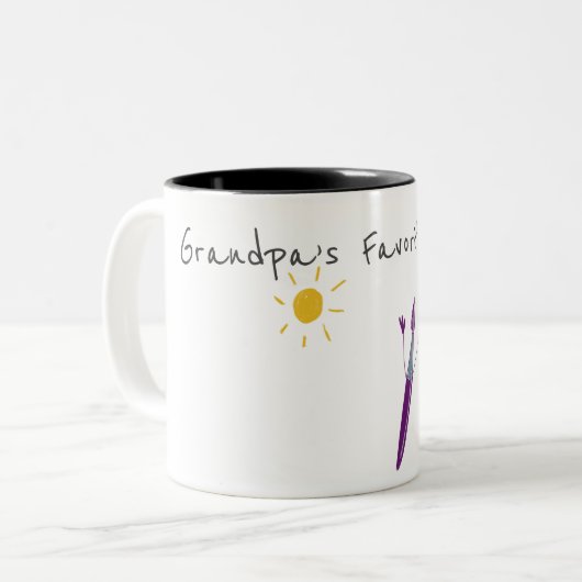 お子様のおじいちゃんのアートワーク ツートーンマグカップ (正面左)