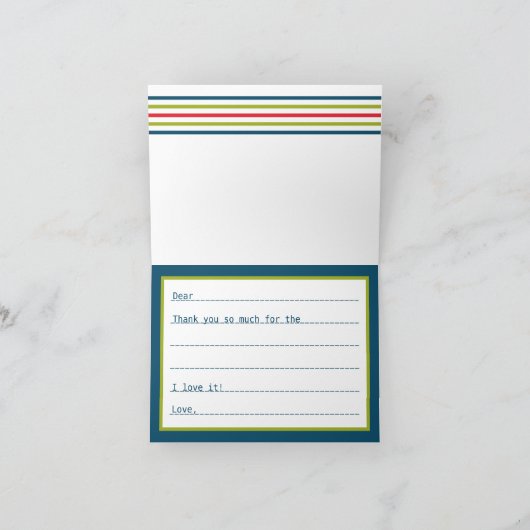 お子様のお礼のメモ空白のを記入 サンキューカード (内部)