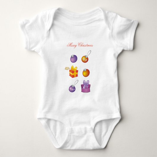 お子様のためのメリークリスマスTシャツ ベビーボディスーツ (正面)