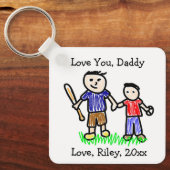 お子様のアートワークのアップロード |かわいい父の日 キーホルダー (正面)