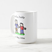 お子様のアートワークのアップロード |かわいい父の日 コーヒーマグカップ (正面左)