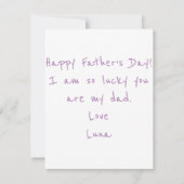 お子様のアートワークのパパ ノートカード (裏面)