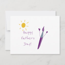 お子様のアートワークのパパ ノートカード