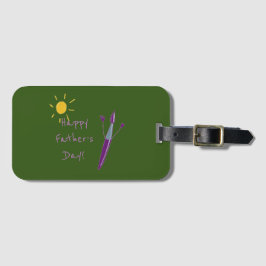 お子様のアートワークのパパ ラゲッジタグ