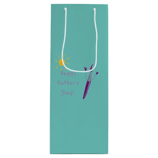 お子様のアートワークのパパ ワインギフトバッグ (正面)