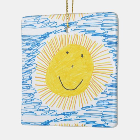 お子様のアートワークを追加するクリスマスオーナメント セラミックオーナメント (左)